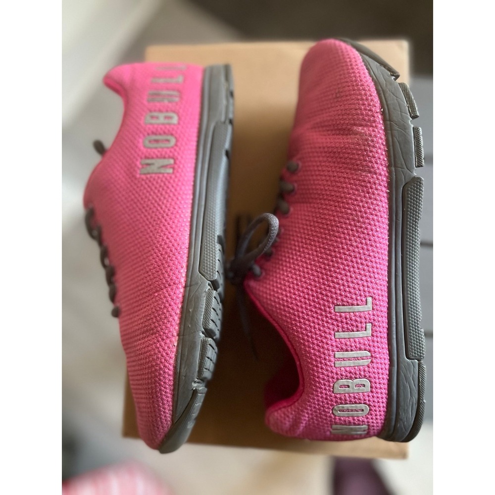 Nobull women's pink with gray‎ trainers 8